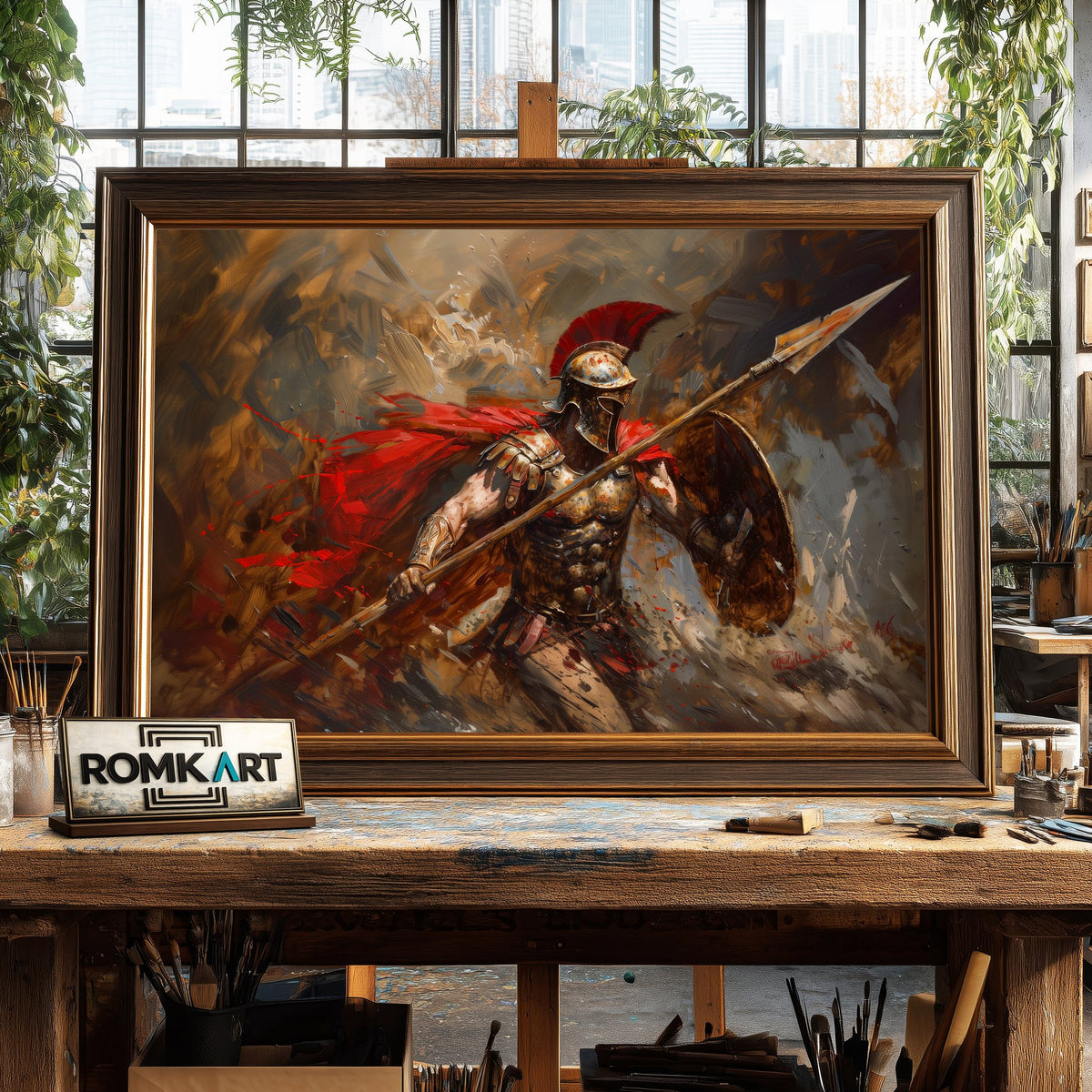 Spartan Warrior Historical Oil Painting - image 2