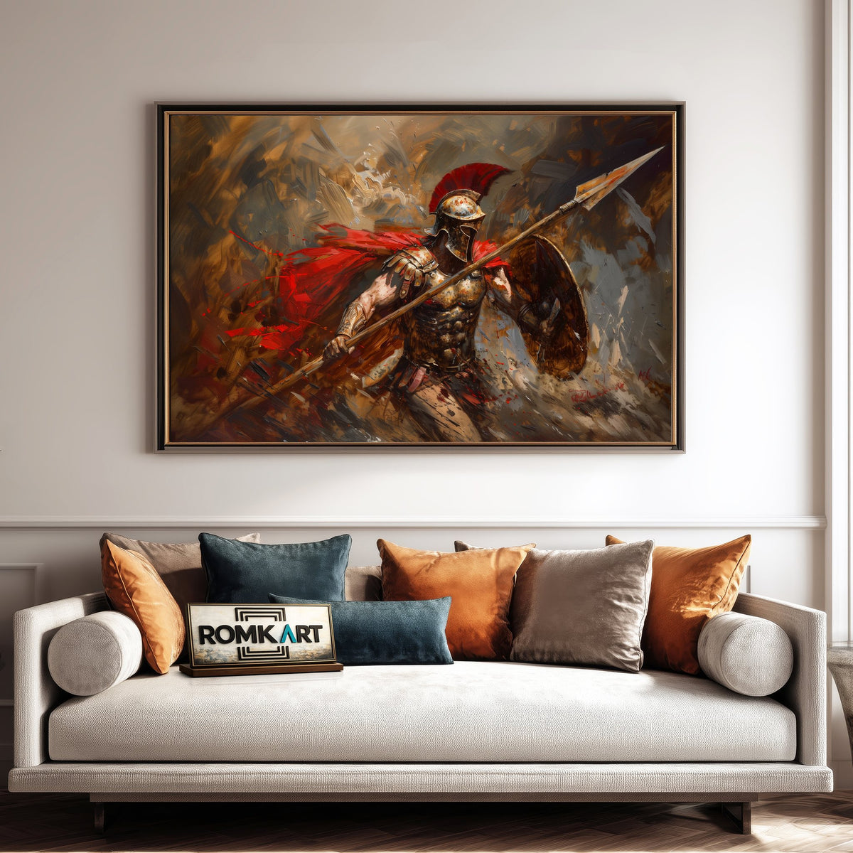 Spartan Warrior Historical Oil Painting - image 4