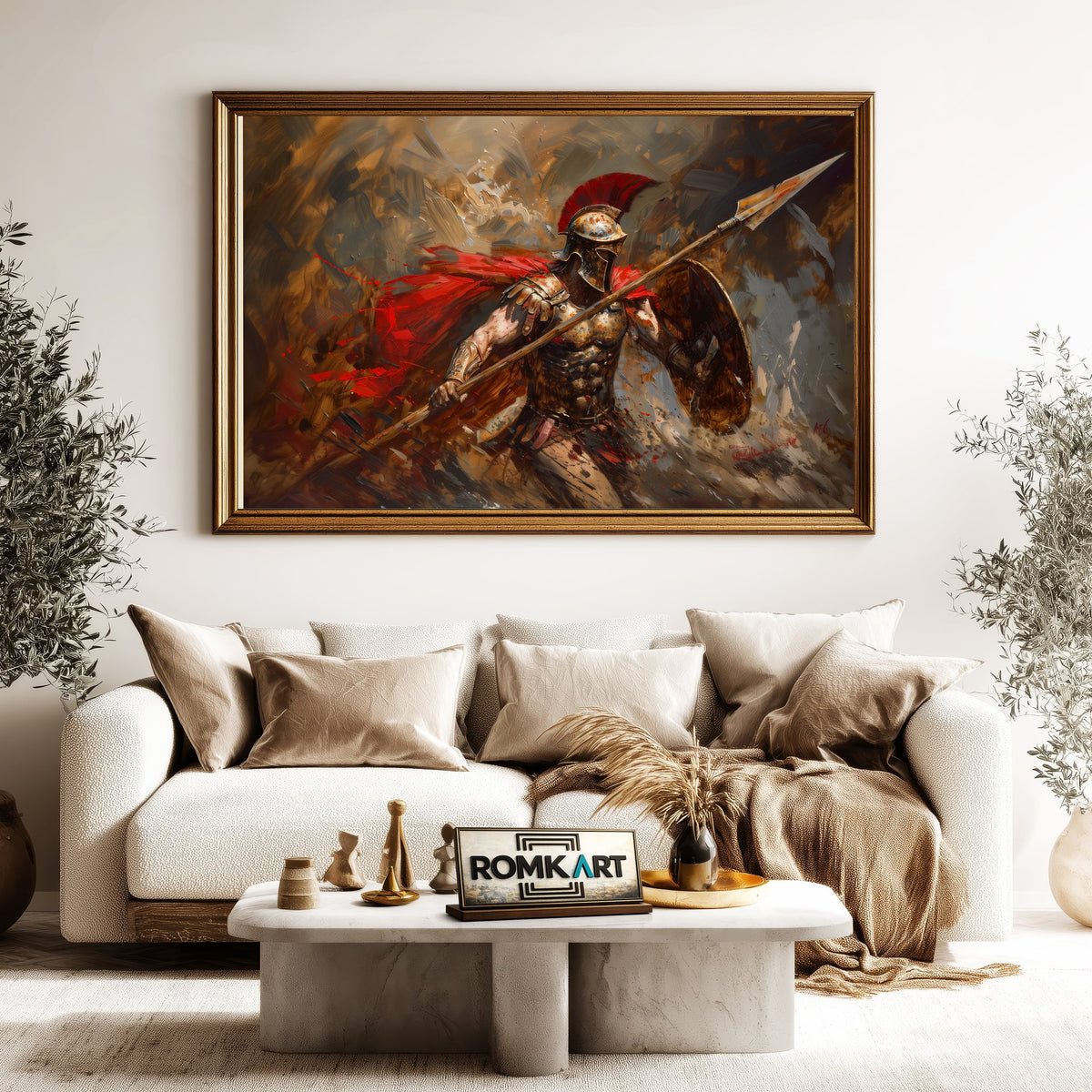 Spartan Warrior Historical Oil Painting - image 5