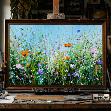 Spring Wildflower hand-painted oil painting on canvas