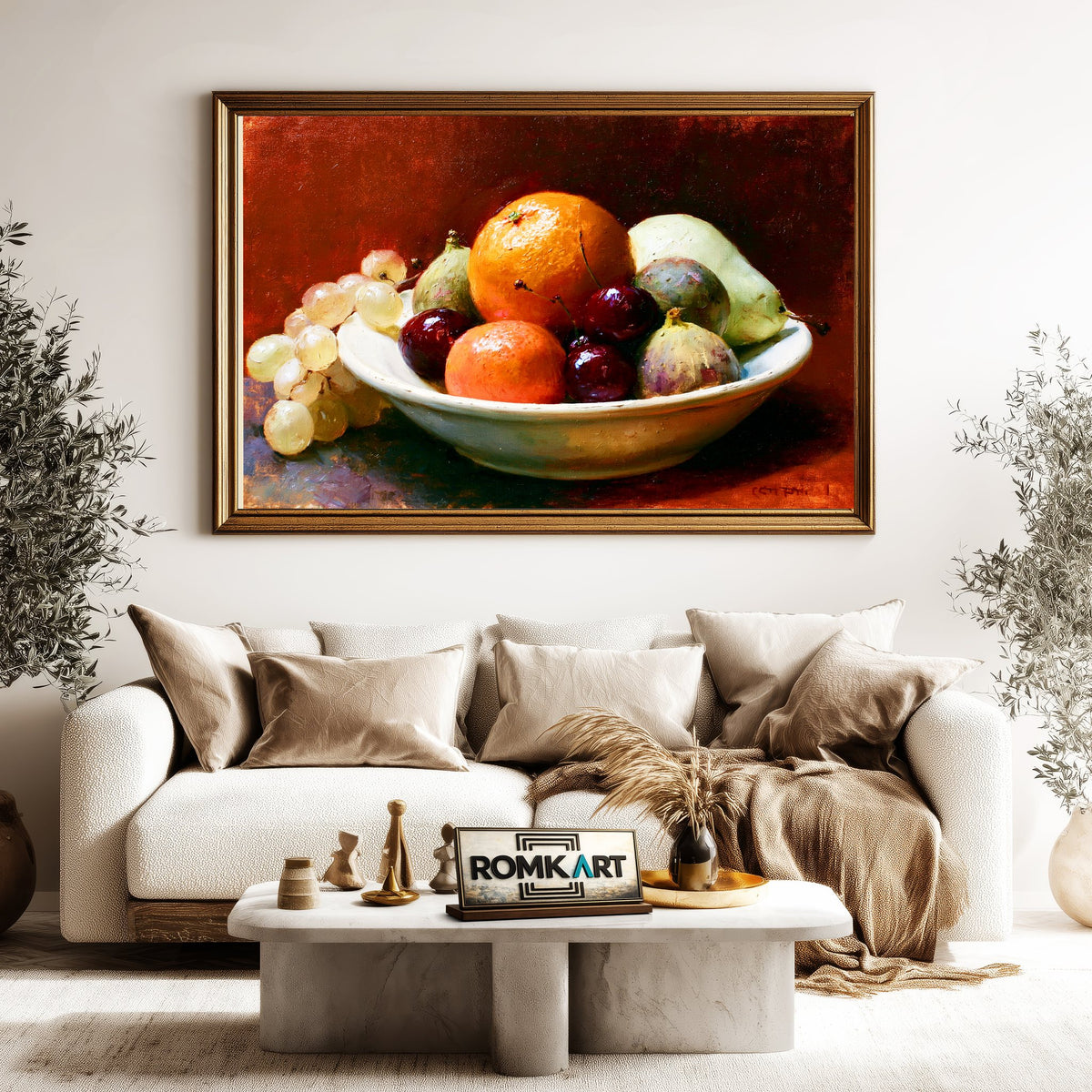 Still Life Bowl Of Fruit Oil Painting - image 5