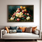 Still Life Cabbage Roses Oil Painting - image 4