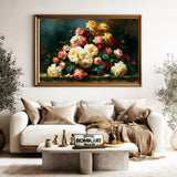 Still Life Cabbage Roses Oil Painting - image 5