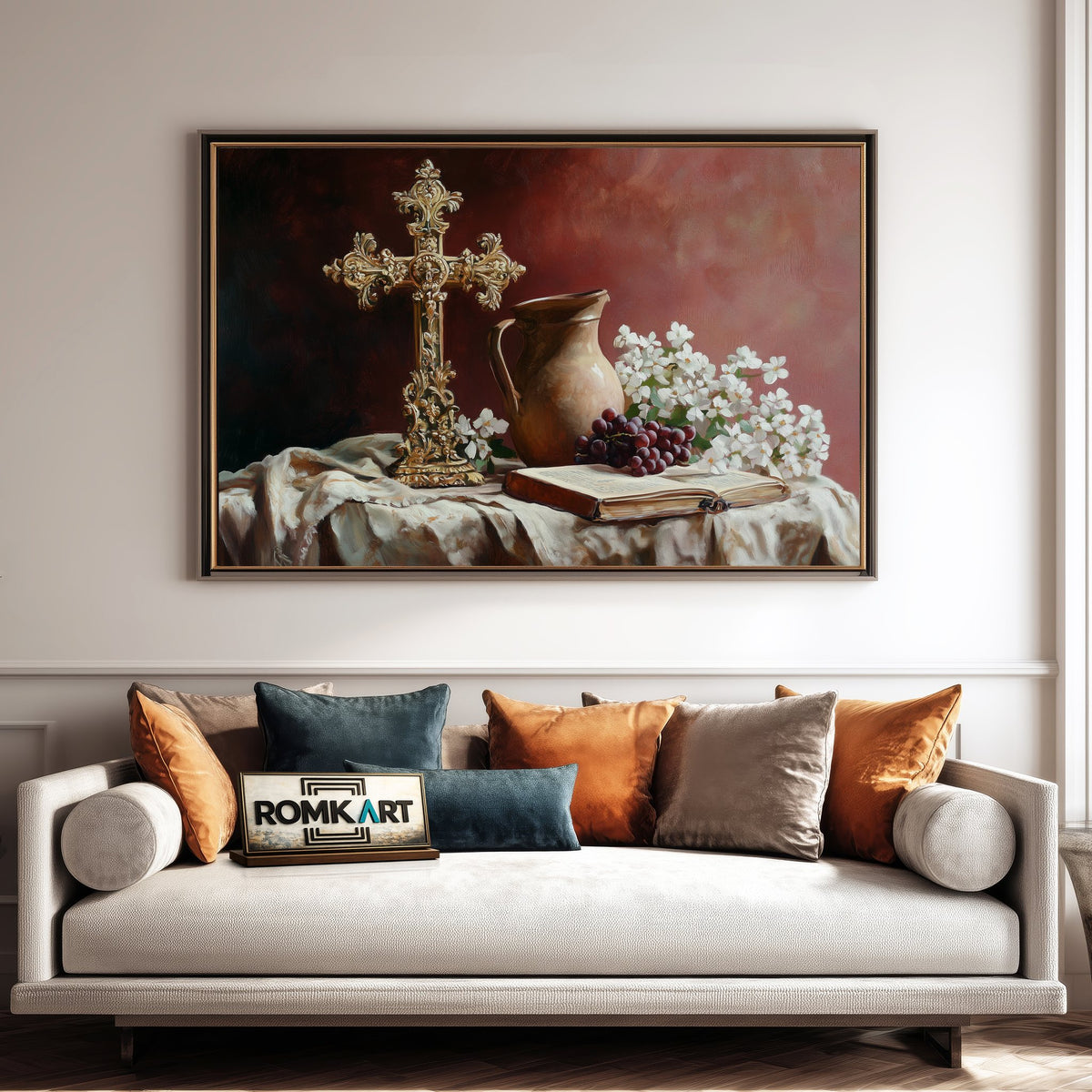 Still Life Golden Cross Oil Painting - image 4