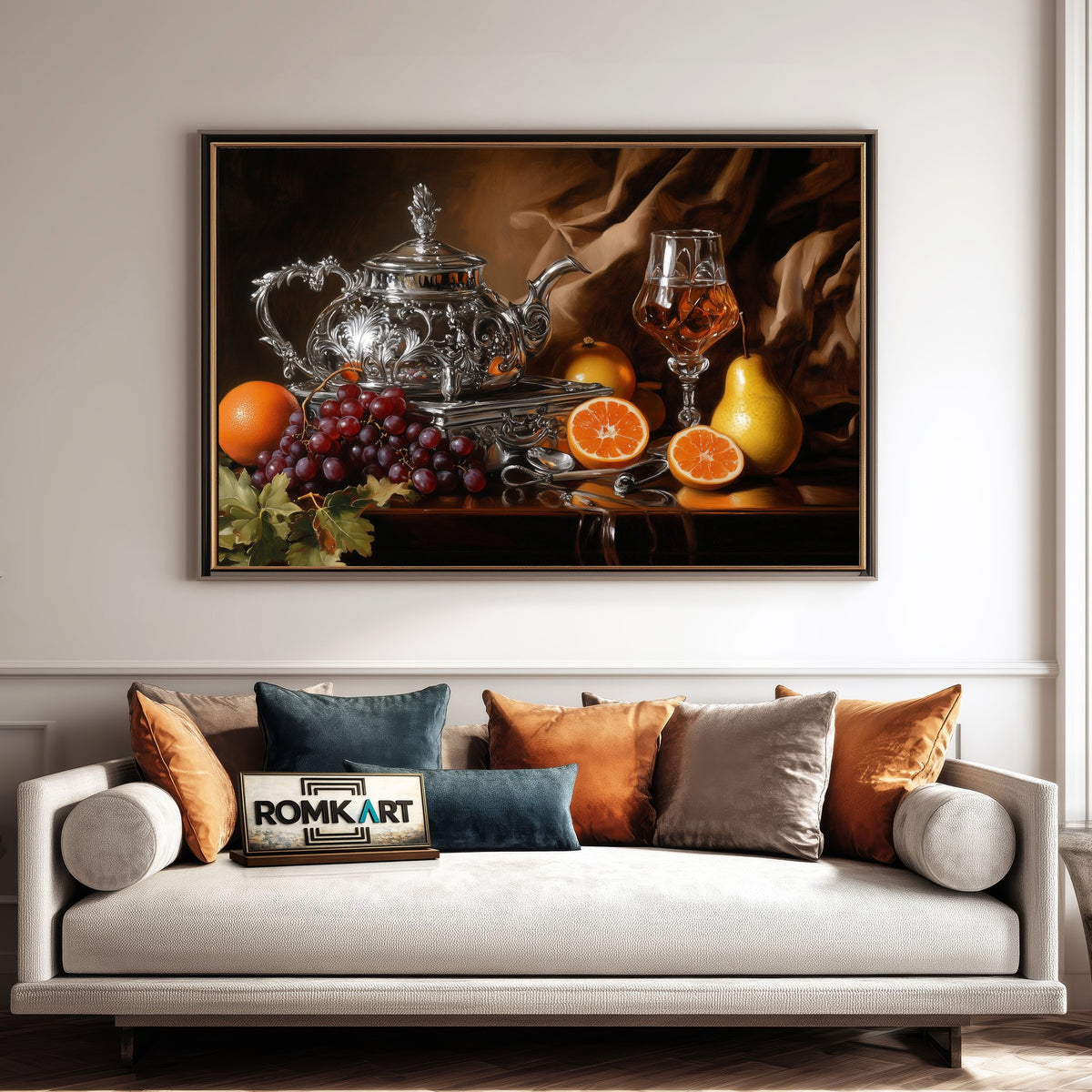 Still Life Silver Teapot Oil Painting - image 4
