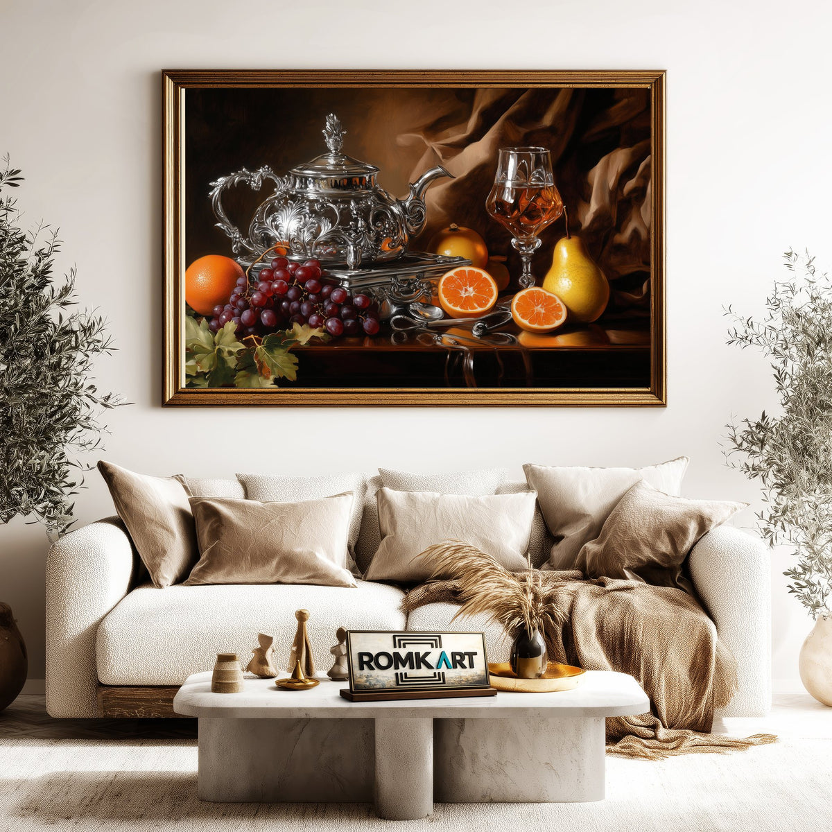 Still Life Silver Teapot Oil Painting - image 5