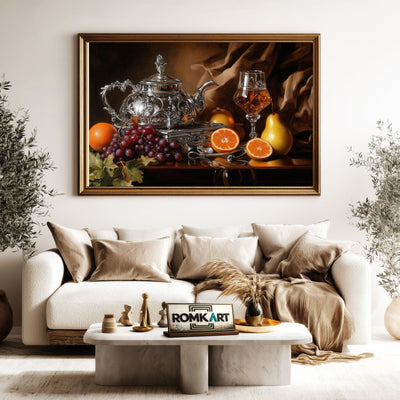 Still Life Silver Teapot Oil Painting - image 5