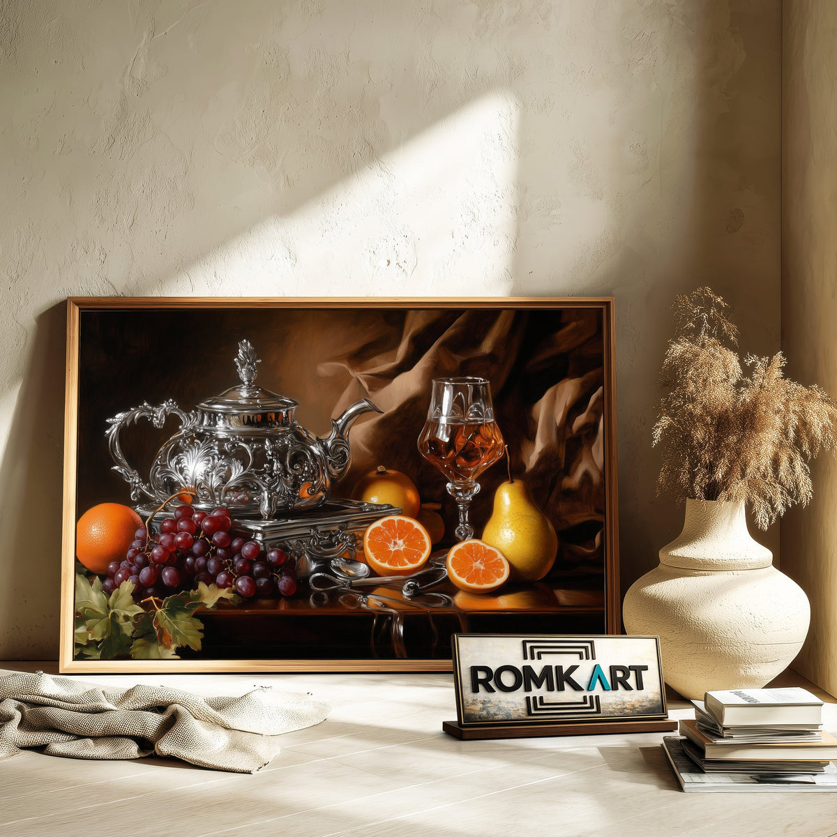 Still Life Silver Teapot Oil Painting - image 6