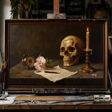 Still Life Skull Oil Painting