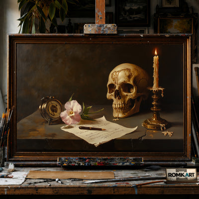 Still Life Skull Oil Painting