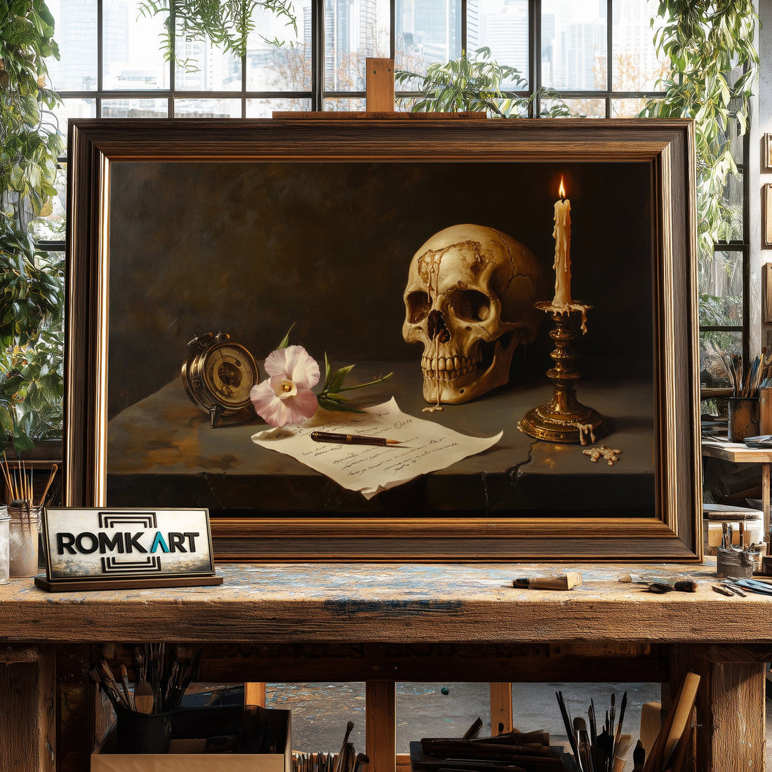 Still Life Skull Oil Painting
