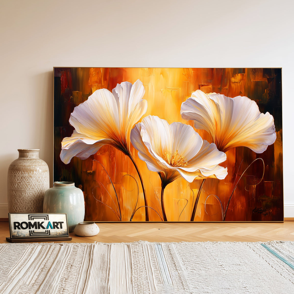 Stylized Flowers Oil Painting - image 3