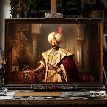 Suleiman the Magnificent hand-painted oil painting on canvas