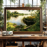 Summer Lakeside Oil Painting - image 2