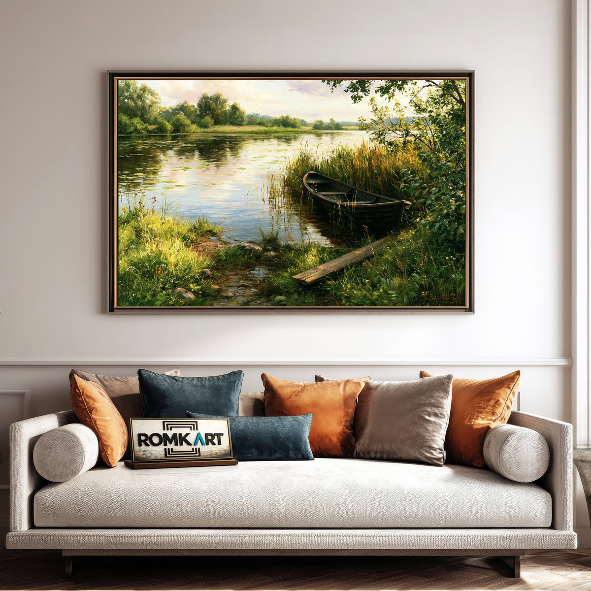 Summer Lakeside Oil Painting - image 4