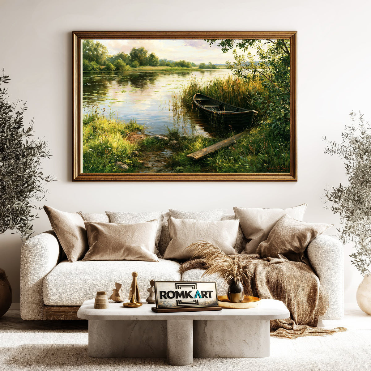 Summer Lakeside Oil Painting - image 5