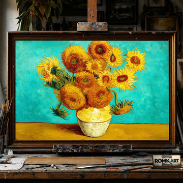 Sunflowers - Hand-Painted Oil Painting - View 1