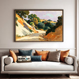 Sunlit Country Road Bend Oil Painting - image 4