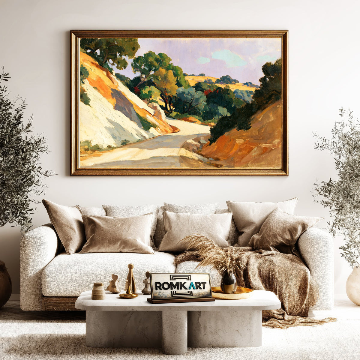 Sunlit Country Road Bend Oil Painting - image 5