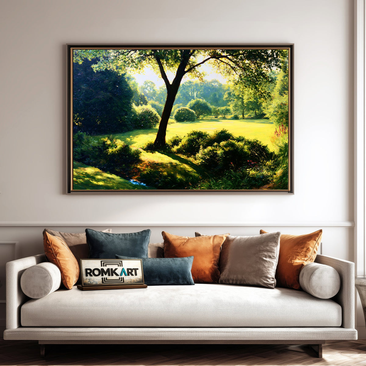 Sunlit Garden Landscape Oil Painting - image 4