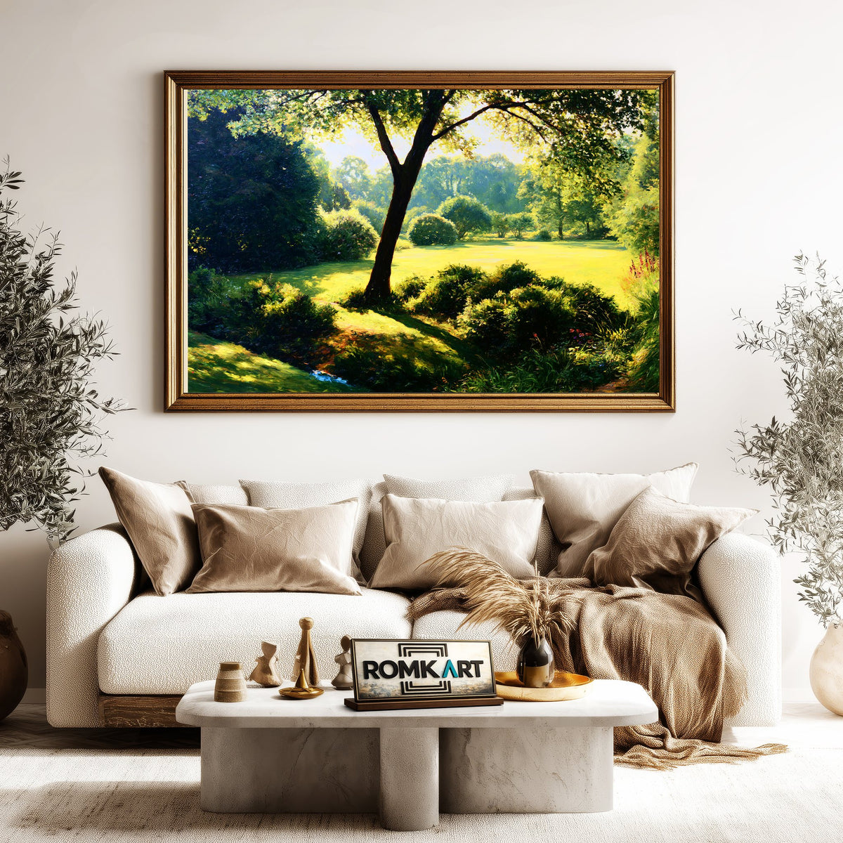 Sunlit Garden Landscape Oil Painting - image 5
