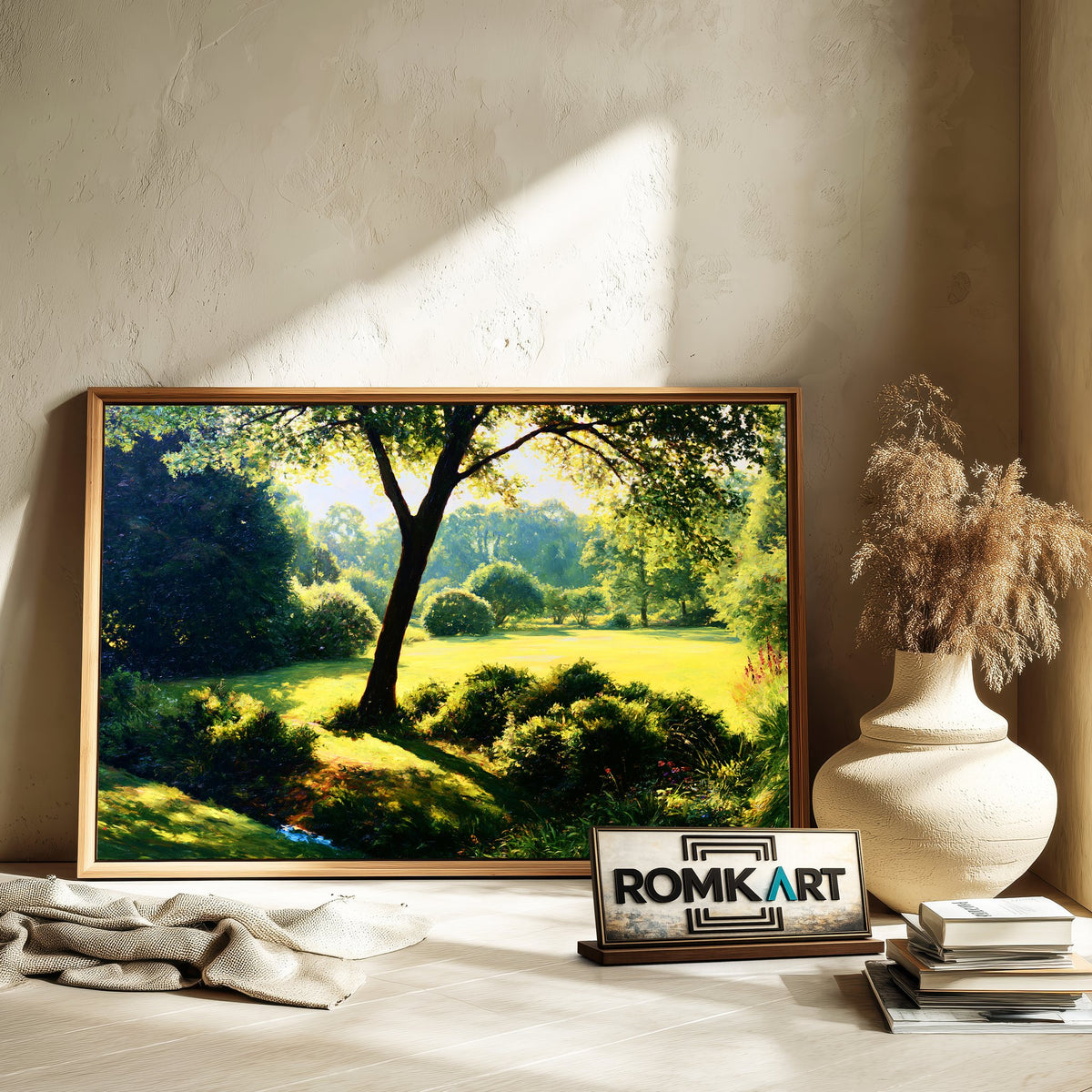 Sunlit Garden Landscape Oil Painting - image 6