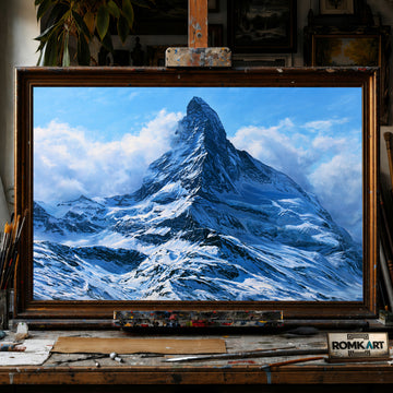 Swiss Matterhorn hand-painted oil painting on canvas