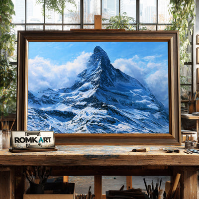 Swiss Matterhorn Landscape Oil Painting - image 2