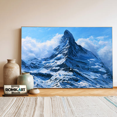 Swiss Matterhorn Landscape Oil Painting - image 3