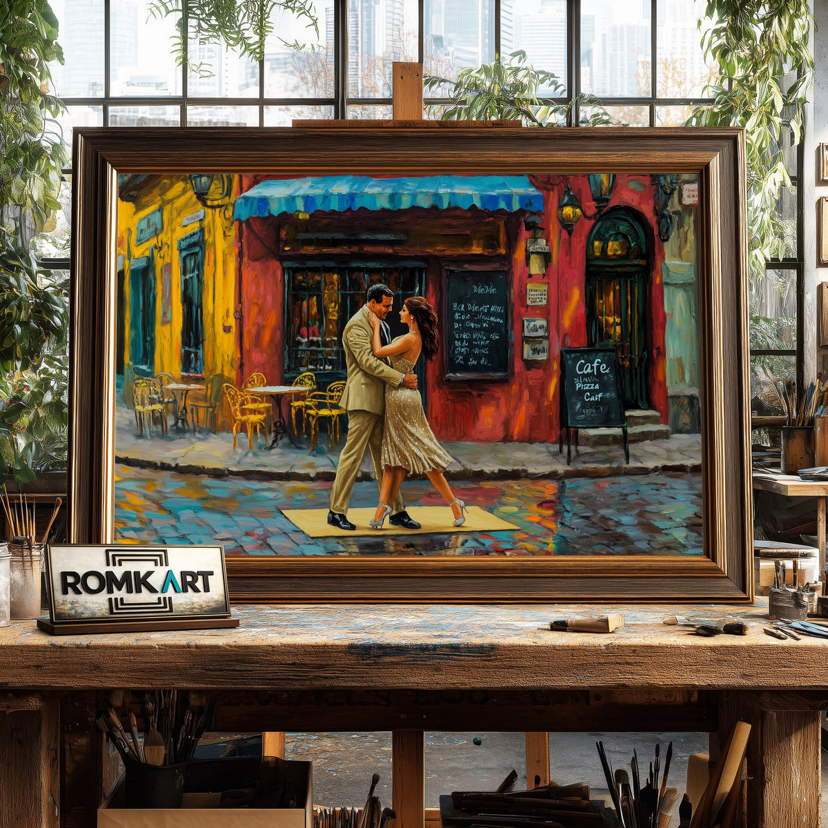 Tango in La Boca Dance Oil Painting - image 2