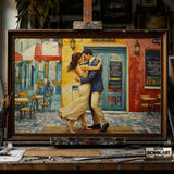 Tango on Streets of La Boca hand-painted oil painting on canvas