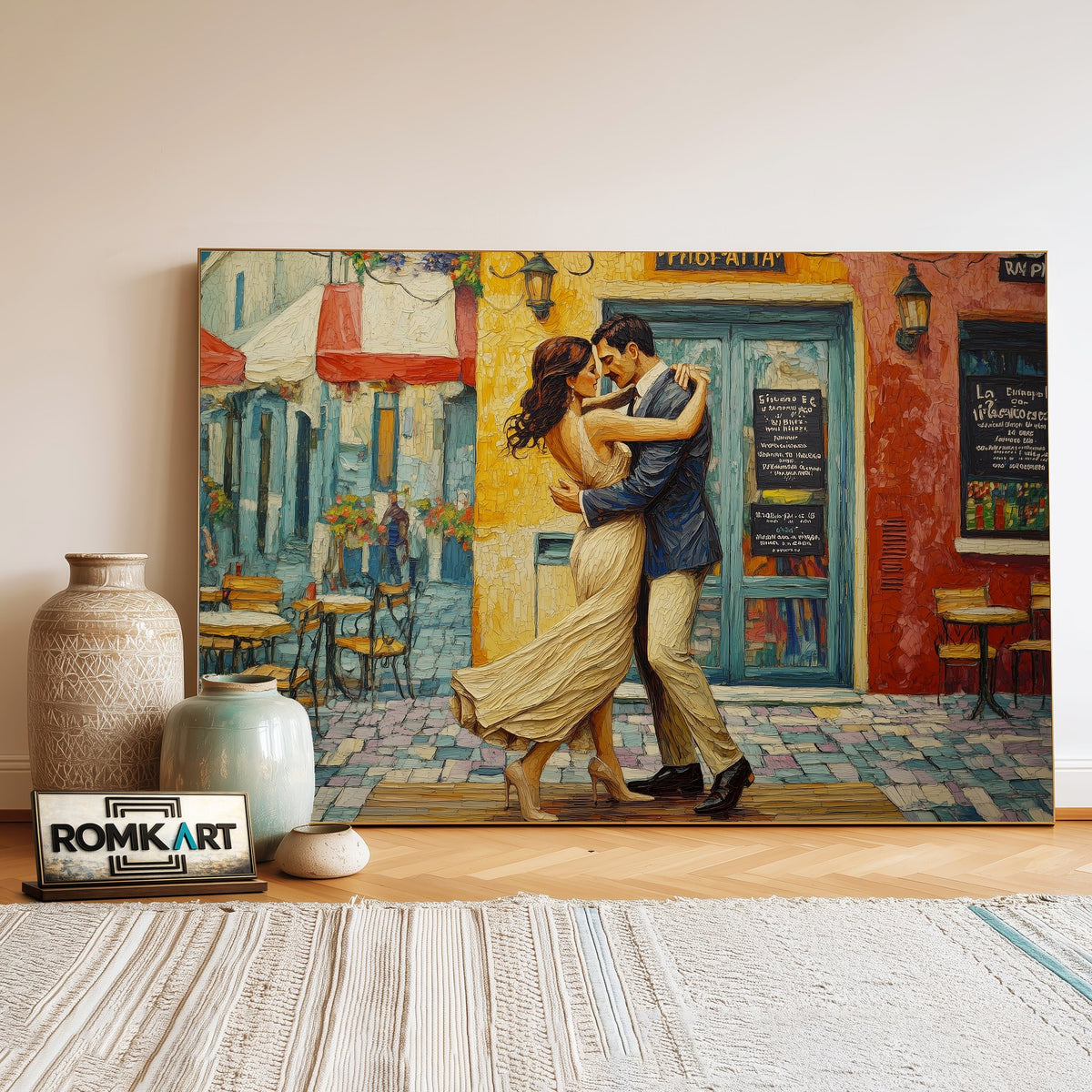 Tango on Streets of La Boca Dance Oil Painting - image 3