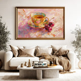 Teacup and Cherry Still Life Oil Painting - image 5
