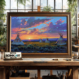 Teepees Native American Oil Painting - image 2