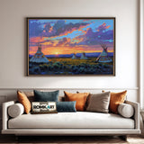 Teepees Native American Oil Painting - image 4