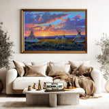 Teepees Native American Oil Painting - image 5