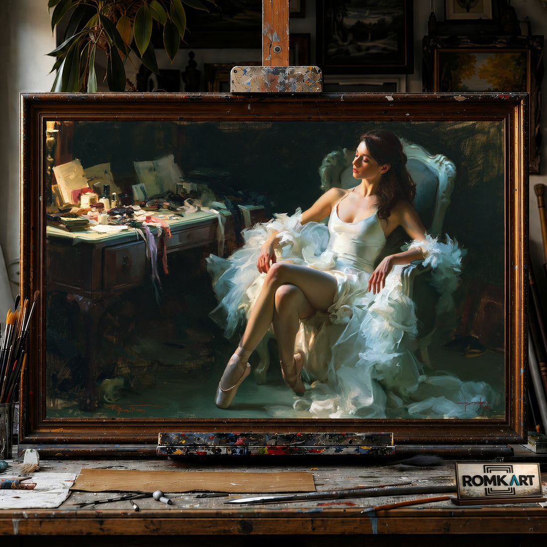 The Ballerina - Hand-Painted Oil Painting - View 1