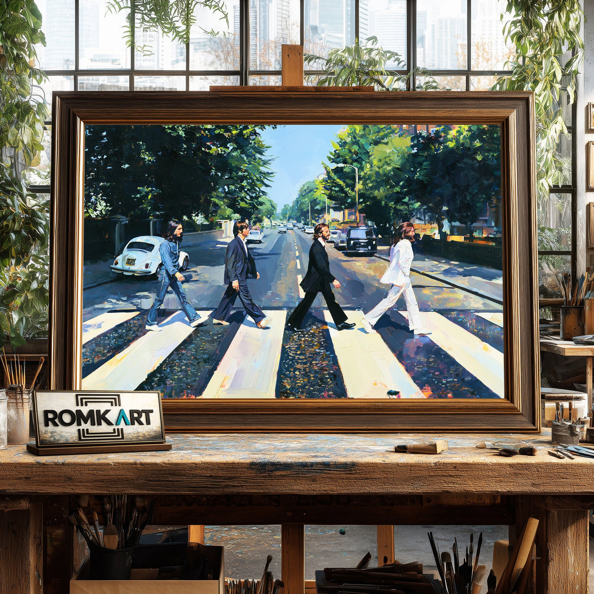 The Beatles Walking Abbey Road Music Oil Painting - image 2