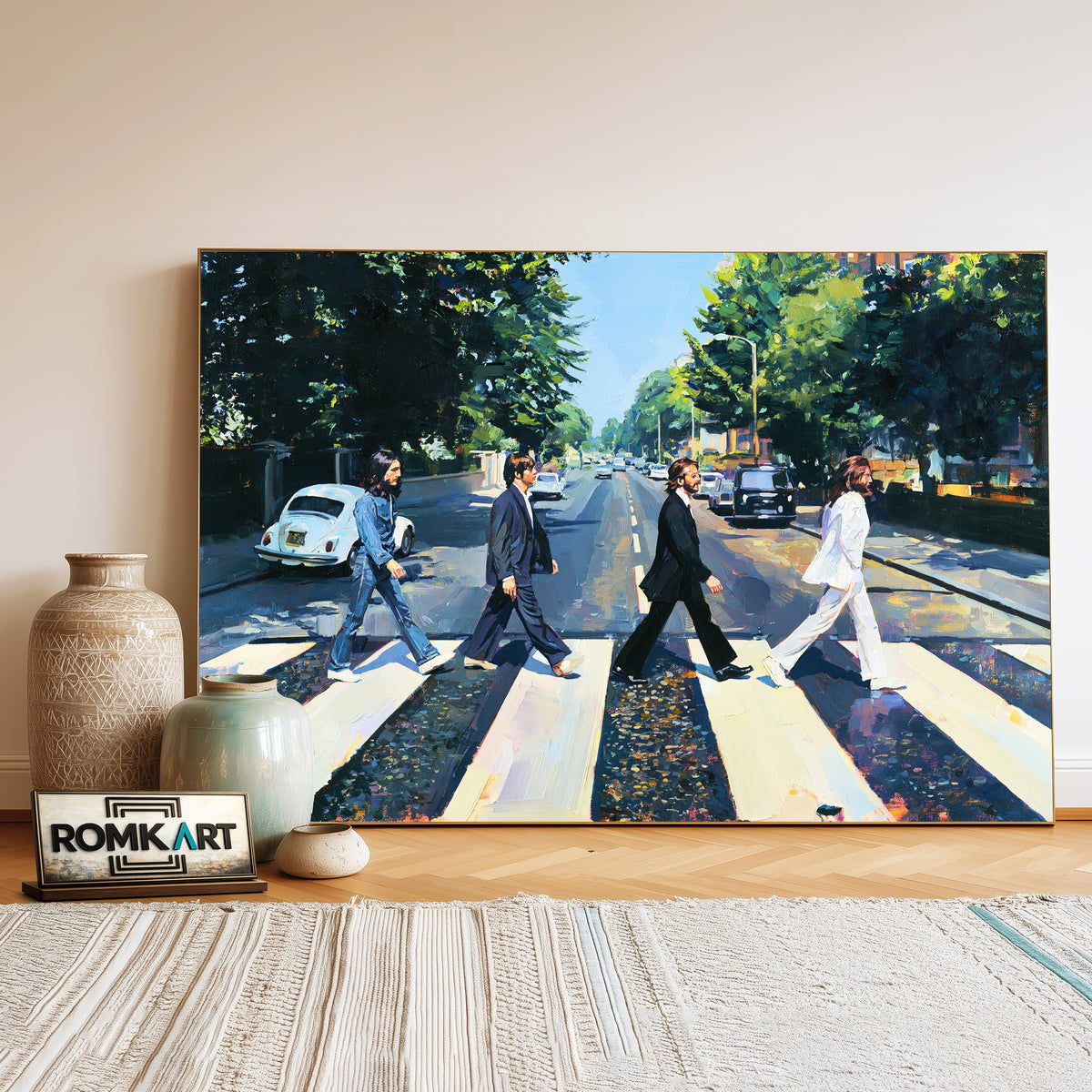 The Beatles Walking Abbey Road Music Oil Painting - image 3