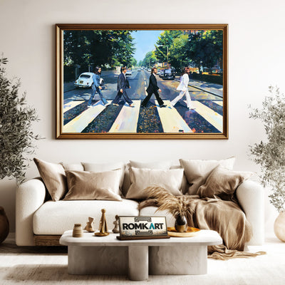 The Beatles Walking Abbey Road Music Oil Painting - image 5