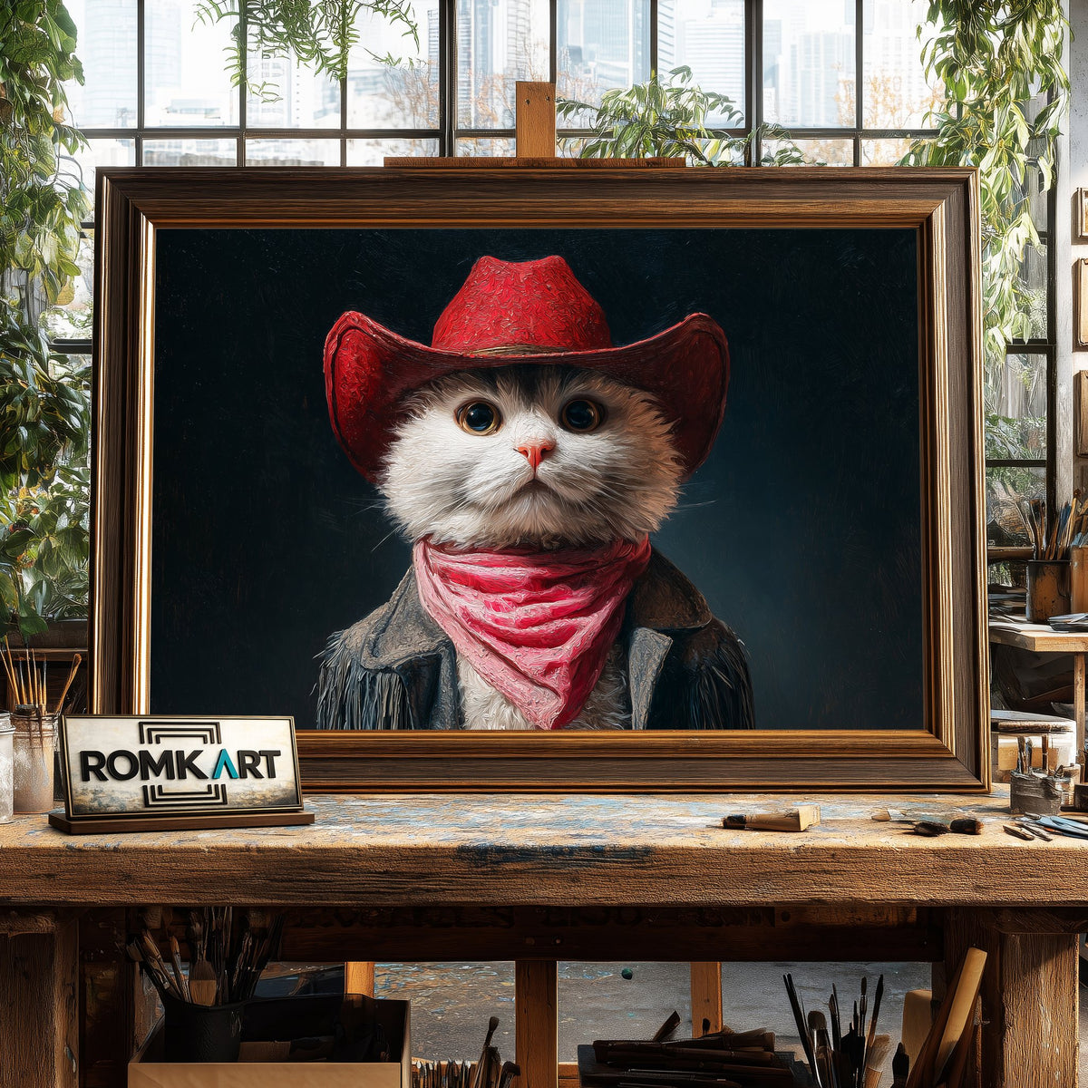 The Cowboy Cat Oil Painting - image 2