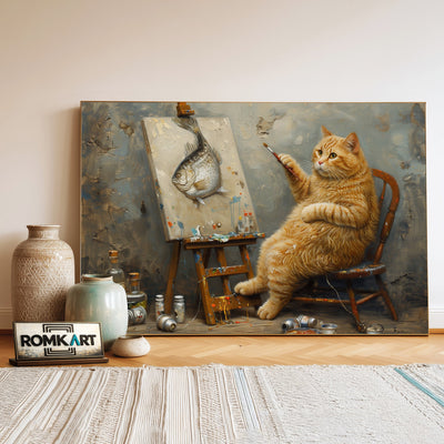The Fat Cat Artist Oil Painting - image 3