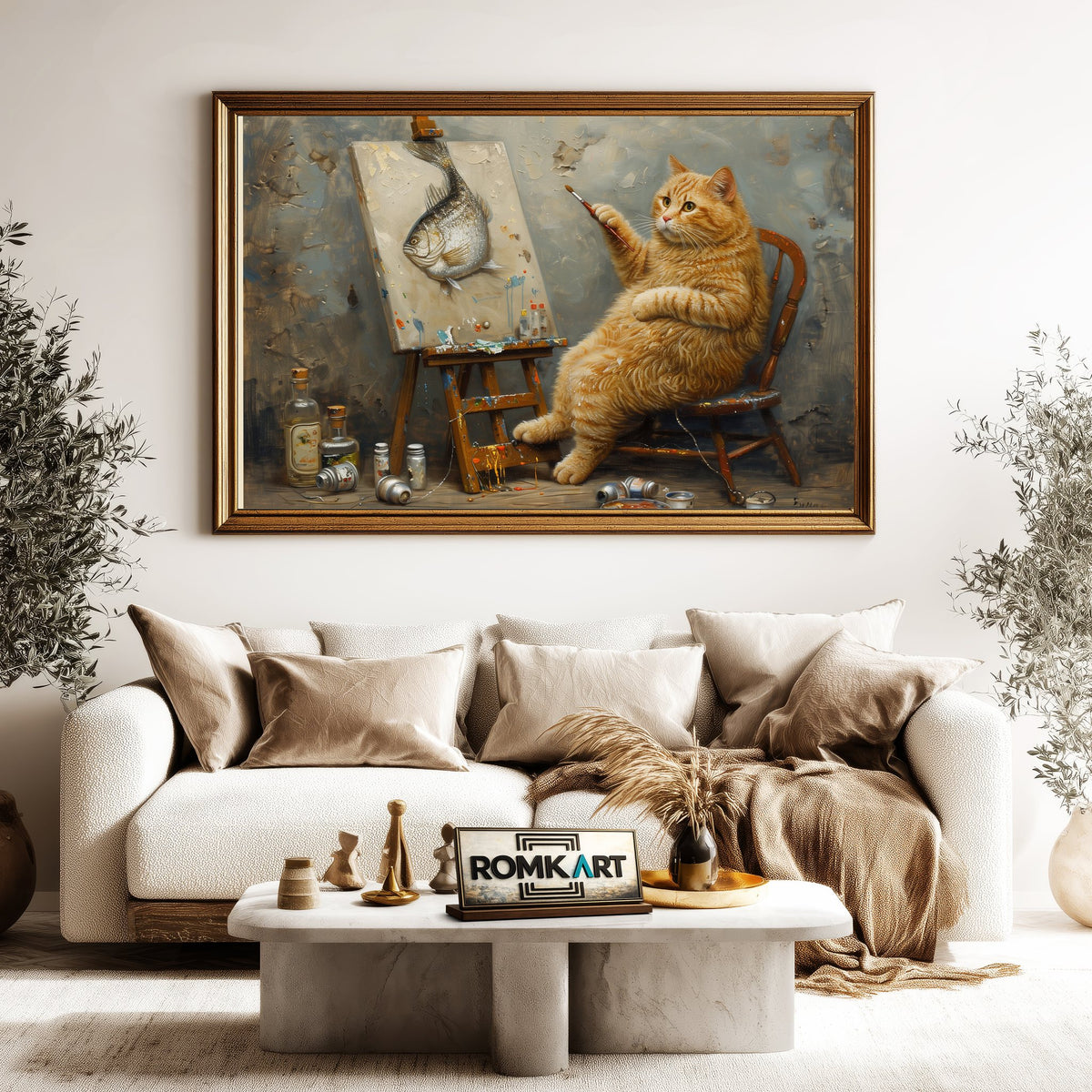 The Fat Cat Artist Oil Painting - image 5