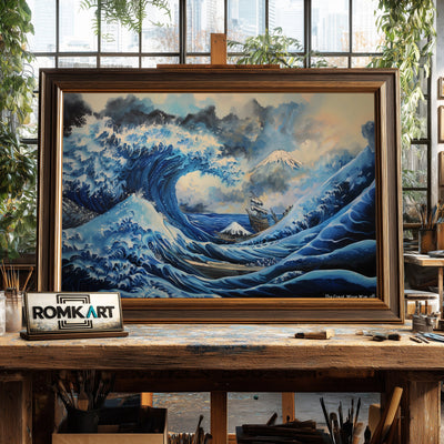 The Great Wave off Kanagawa Seascape Oil Painting - image 2