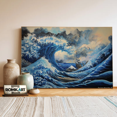 The Great Wave off Kanagawa Seascape Oil Painting - image 3
