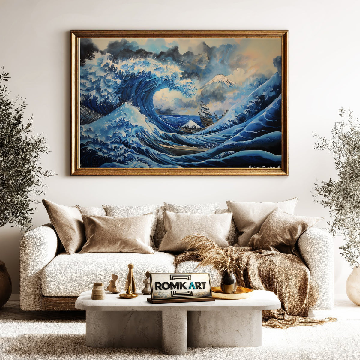 The Great Wave off Kanagawa Seascape Oil Painting - image 5