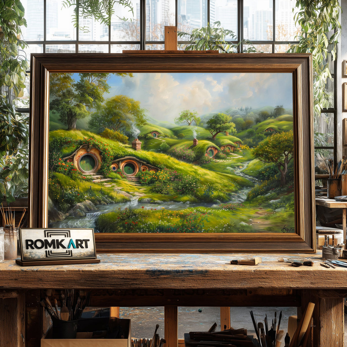 The Hobbiton Landscape Fantasy Oil Painting - image 2