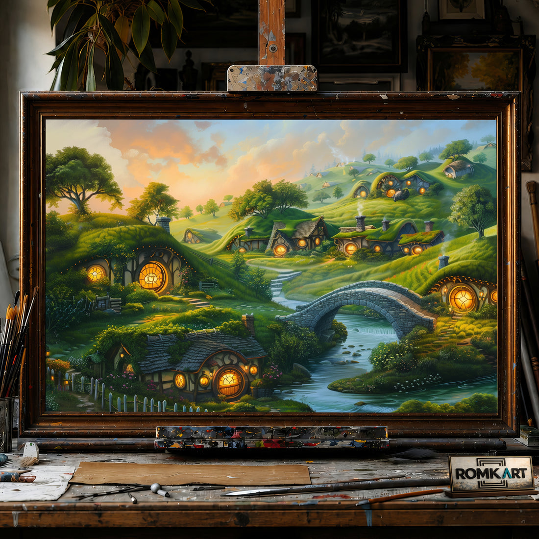 The Hobbiton hand-painted oil painting on canvas