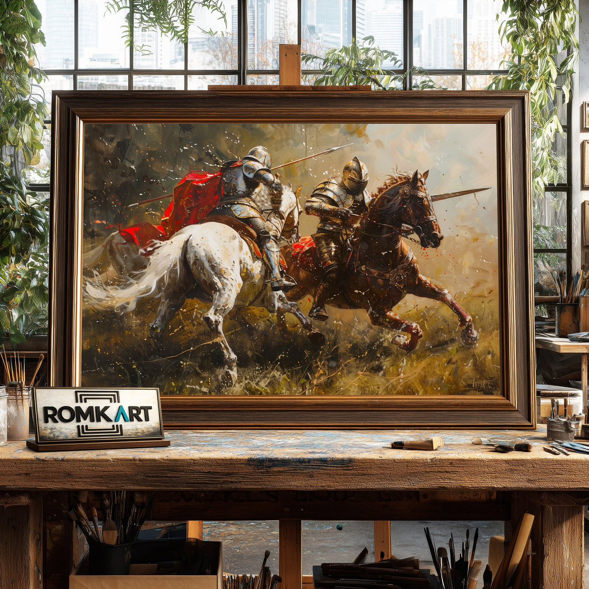 The Knights Battle Historical Oil Painting - image 2