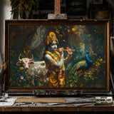 The Krishna hand-painted oil painting on canvas